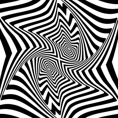 Siyah soyut dalgalı eğimli çizgiler, vektör illüstrasyon tasarımı