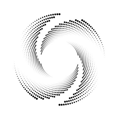 Siyah noktalar beyaz arkaplanda daire şeklinde. 