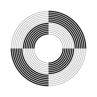 Siyah konsantrasyon eğrisi çizgileri, vektör illüstrasyon tasarımı