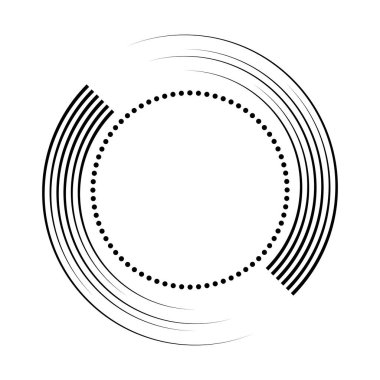 Siyah radyal eğimli hız çizgileri ve beyaz zemin üzerindeki noktalar 