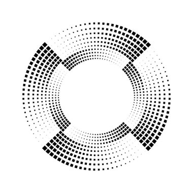 Siyah vektör yarıkare yarım ton noktalar beyaz arkaplanda 