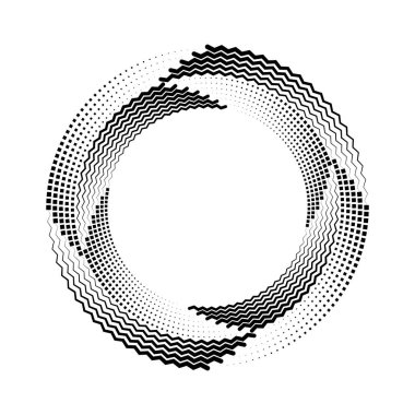 Beyaz arkaplanda siyah dalgalı ve noktalı hız çizgileri 