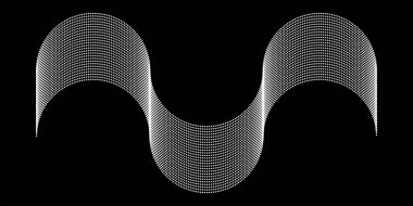 Dalga şeklinde yarım tonlu noktalı çizgiler, vektör illüstrasyon tasarımı