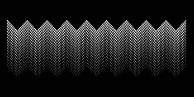 Siyah arkaplanda zig zag şeklinde yarım ton noktalar