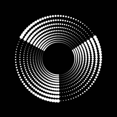 Yarıtonlu noktalı çizgiler halka şeklinde, vektör illüstrasyon tasarımı