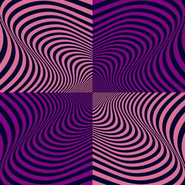Pembe ve mor soyut dalgalı eğimli çizgiler, vektör illüstrasyon tasarımı