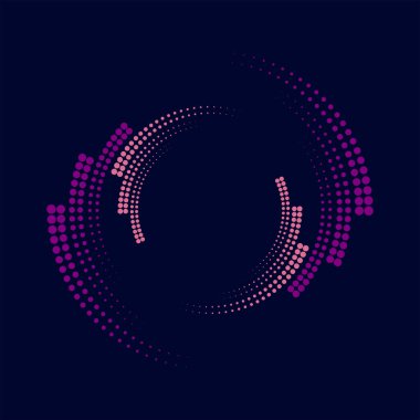 Mor arkaplanda pembe ve mor yarım tonlu noktalar ve çizgiler var.