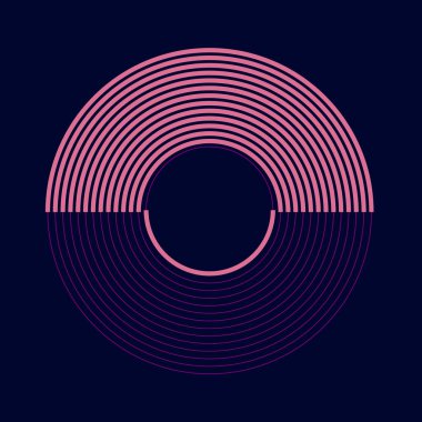 Mor arkaplanda daire şeklinde pembe ve mor çizgiler