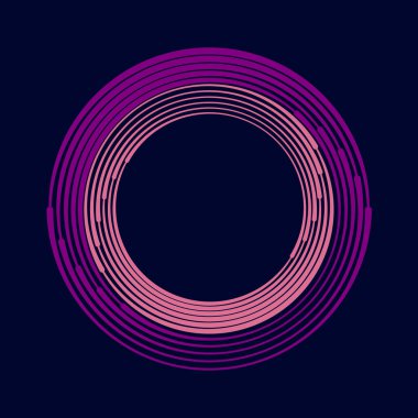Mor zemin üzerinde daire şeklinde pembe ve mor eşmerkezli çizgiler