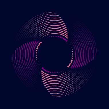 Pembe ve mor eşmerkezli noktalı hız çizgileri mor arkaplanda daire şeklinde.