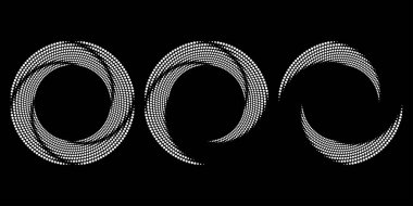 Siyah arkaplanda yarım tonlu beyaz noktalar kümesi