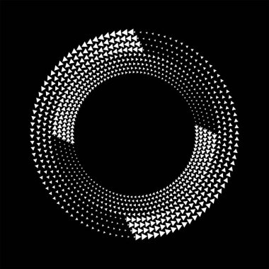 Koyu arkaplanda yuvarlak küçük beyaz üçgenler