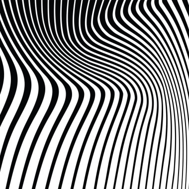 Beyaz arkaplan vektöründe bükülmüş siyah çizgiler