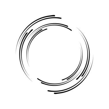 Beyaz arkaplanda daire biçiminde vektör hız çizgileri