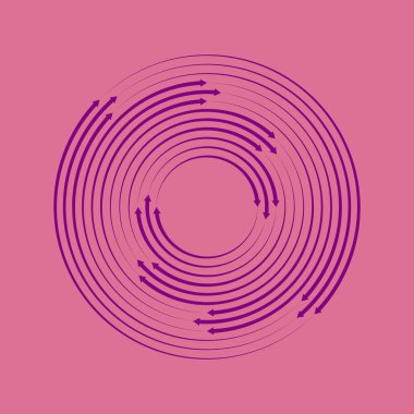 Pembe arka planda ok başlıklı mor soyut hız çizgileri