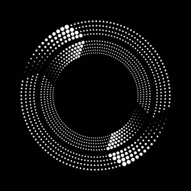 Siyah arkaplanda beyaz yarım tonlu noktalı çizgiler