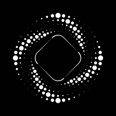 Siyah arkaplanda beyaz noktalar ve çizgiler