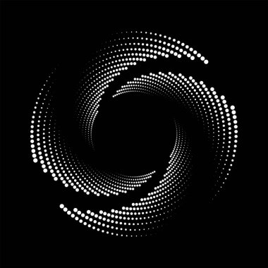 Siyah arkaplanda daire şeklinde beyaz noktalar
