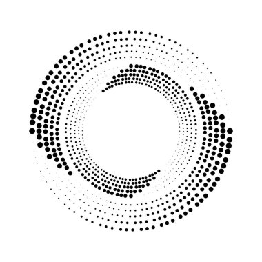 Beyaz arkaplanda yarım tonlu spiral noktalar