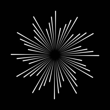 Siyah arkaplanda beyaz radyal çizgiler