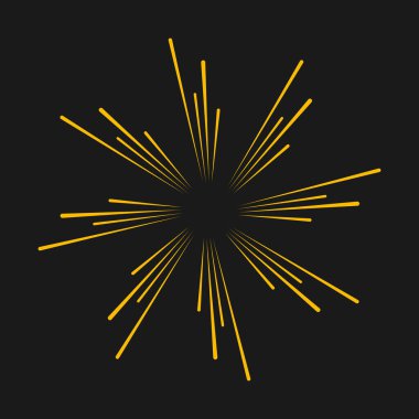 Siyah arkaplanda sarı yarıçap hız çizgileri