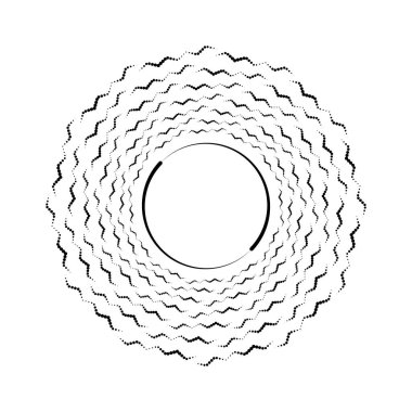 Girdap biçiminde soyut siyah dalgalı noktalı çizgiler