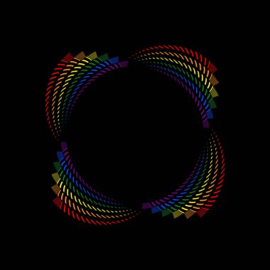 Soyut gökkuşağı yarım ton şeritleri spiral biçimdedir.