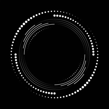Halka şeklinde soyut beyaz yarım ton noktalar