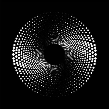 Soyut beyaz yarım tonlu noktalar yuvarlak formda.