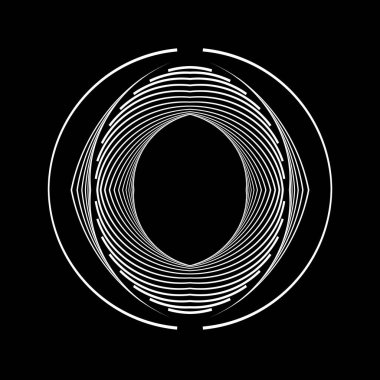Çember şeklinde soyut beyaz eğri çizgiler