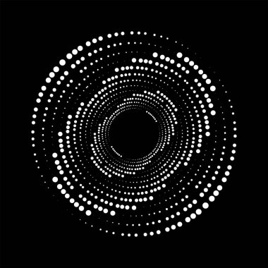 Soyut beyaz yarım tonlu noktalar yuvarlak formda.