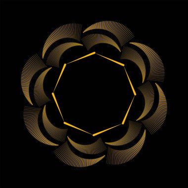 Çember biçiminde soyut sarı çizgiler