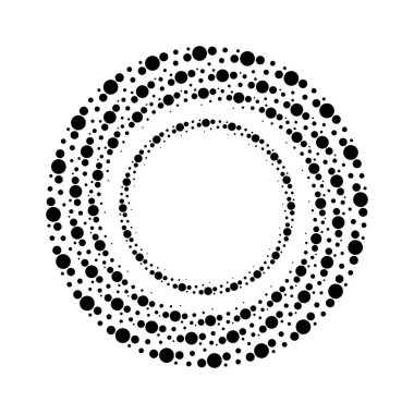 Girdap biçiminde siyah yarım tonlu noktalı çizgiler