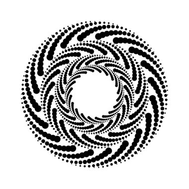 Siyah yarım tonlu noktalar yuvarlak.