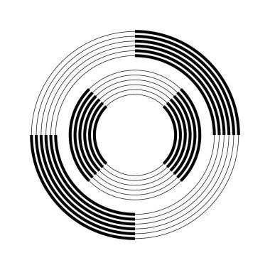 Siyah radyal konsantrasyon eğri çizgileri