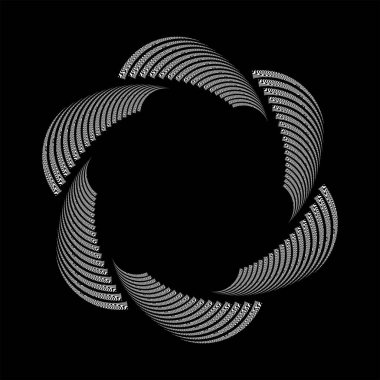 Girdap biçiminde siyah soyut kıvrımlı şekil