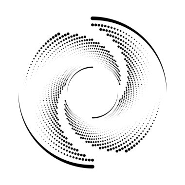 Siyah noktalar ve çizgiler daire şeklinde
