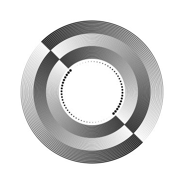 Daire biçiminde siyah vektör hız çizgileri