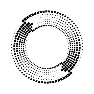 Siyah vektör yuvarlak formda kareler