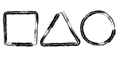 Grunge biçiminde geometrik şekiller kümesi