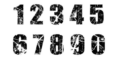  Çizilmiş grunge numaraları çizimi