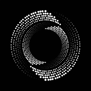 Beyaz yarım tonlu noktalar spiral şeklinde