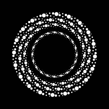 Girdap şeklinde beyaz yarım tonlu noktalı çizgiler