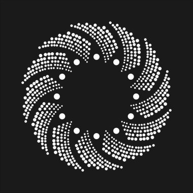 Beyaz yarım ton noktalar daire şeklinde.