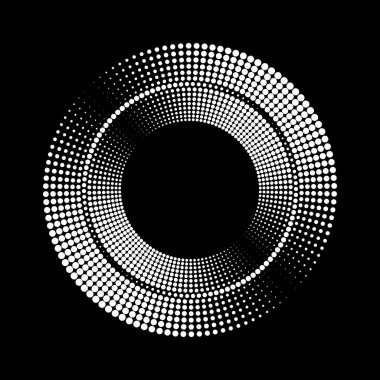 Beyaz yarım ton noktalar daire şeklinde