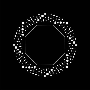 Beyaz yarım tonlu noktalar yuvarlak.