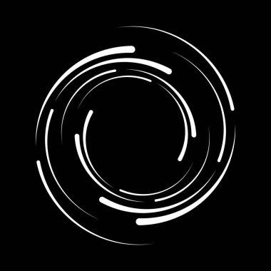 Beyaz yarıçap yarım ton noktalar ve çizgiler spiral formda.