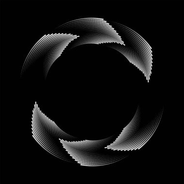 Çember şeklinde beyaz küçük kareler