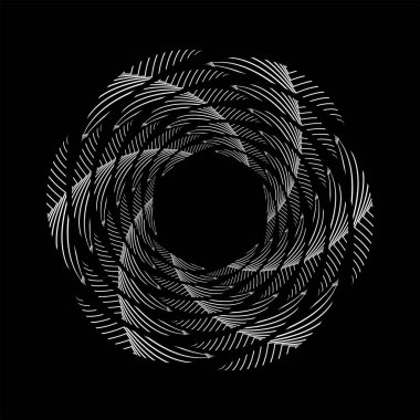 Girdap biçiminde beyaz soyut eğri çizgiler