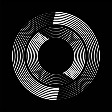 Daire biçiminde beyaz eğri hız çizgileri